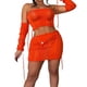 thumbnail image 2 of Blusas De Punto Minifaldas Trajes de ganchillo de 2 piezas para damas, cuello redondo, ombligo expuesto, atuendo diario (naranja M) Cgtredaw Para estrenar, 2 of 5