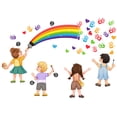 thumbnail image 5 of 2 pegatinas de pared de arco iris, pegatinas de pared para niños, citas inspiradoras, manos pequeñas cambian el mundo, sala de juegos, escuela, aula, guardería, preescolar, 5 of 5