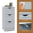 thumbnail image 4 of Giantex Bathroom Storage Cabinet, Space-saving Slim Storage Organizer, Freestanding Wooden Narrow Floor Cabinet, Grey, 4 of 8