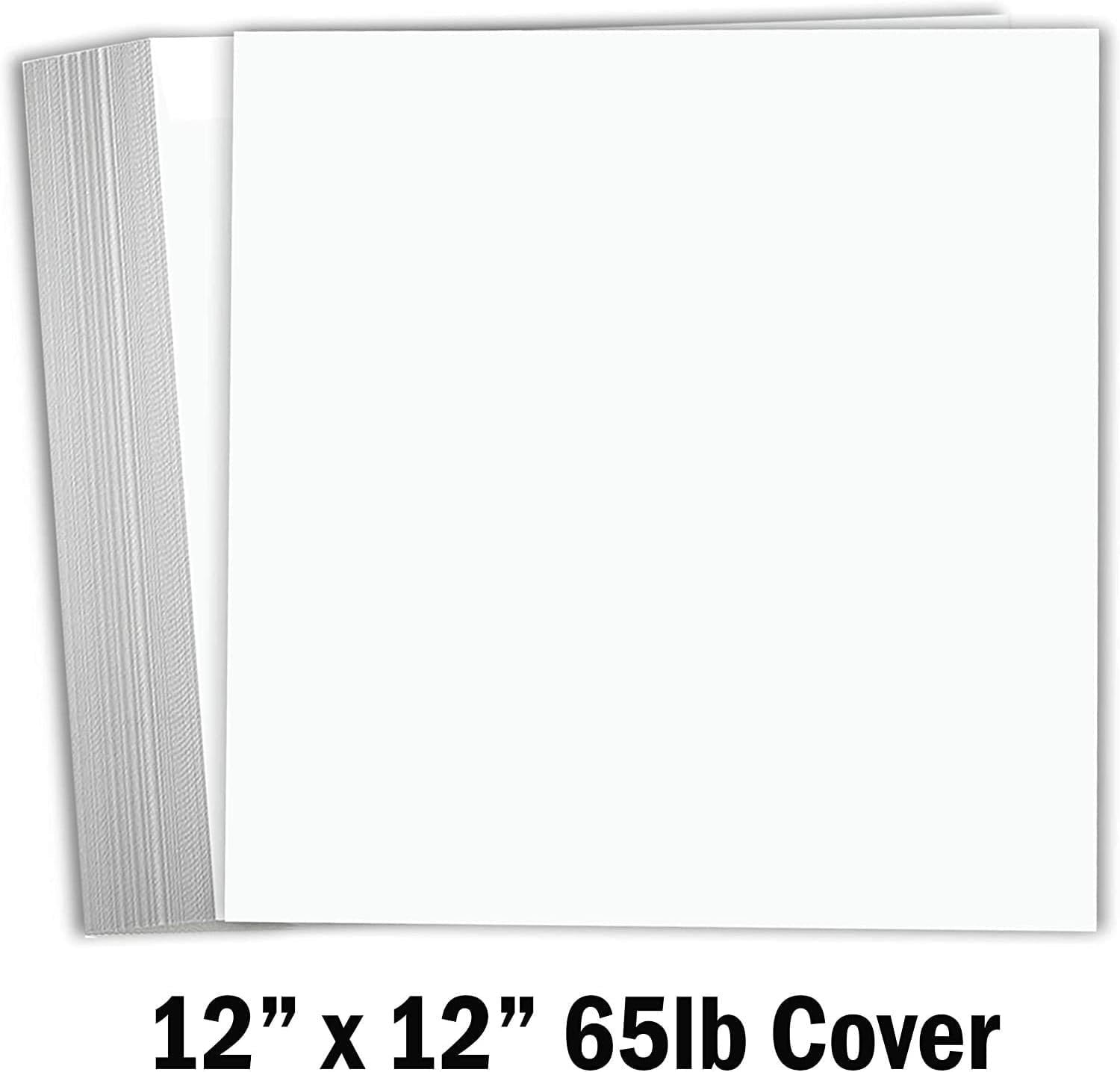 Hamilco White Cardstock Scrapbook Paper 12x12 65lb Card Stock  50 Pack Bright