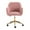 Pink Teddy, variant on YesFashion Office Chair with Wheels, Chromium Plated Base, Gold Metal Legs 360° Swivel Vanity Chair, Adjustable Height Wool Chairs for Office, Living Room, Bedroom