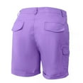 thumbnail image 6 of Women Shorts Loose Solid Color Mini Summer Beach Buttons Hot Cargo Shorts for Women, 6 of 7