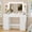 White, variant on Lacoo Vanity Desk with Mirror & Lights, Makeup Vanity Set with 7 Drawers & Shelves, Vanity Table for Bedroom, White