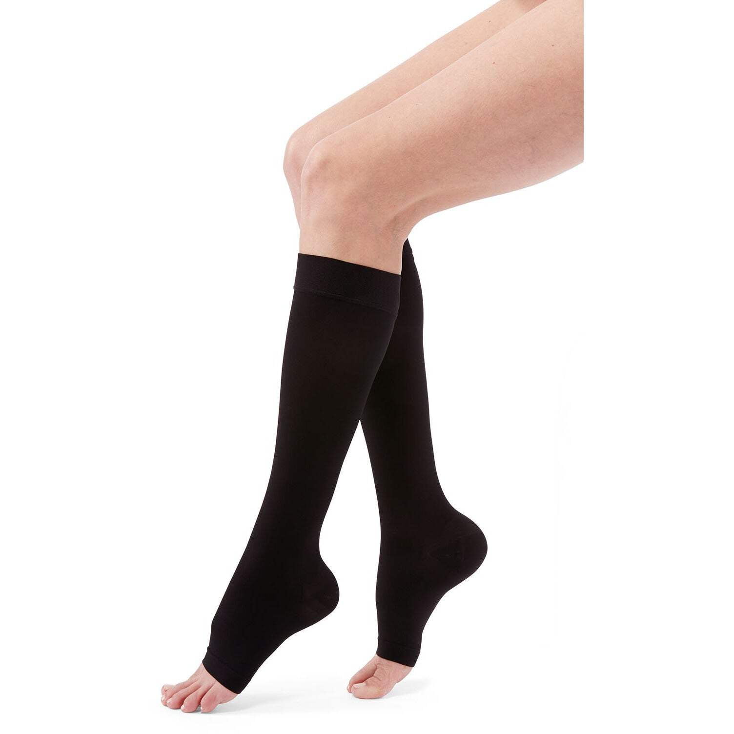 duomed Advantage Soft Opaque 20-30 mmHg Knee High Open Toe Compression Stockings, Beige, Medium, Standard
