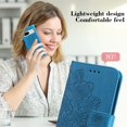 thumbnail image 6 of SaniMore for Google Pixel 7 Case with Wrist Strap, Fashion Flower Embossing Design for Girls/Women, Dual Magnet Card Holder Wallet Cover Kickstand Shockproof for Google Pixel 7, Blue, 6 of 9