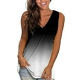 thumbnail image 2 of Fshinging Summer Gradient Patchwork Sleeveless Shirts Women's Loose Casual Tank Tops Sexy V Neck Vest Top 2025, 2 of 4