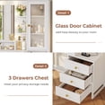 thumbnail image 6 of Afuhokles Vanity Table with Lighted Mirror and Charging Station, Makeup Table Vanity Dresser with 10 LED Light, 5 Drawers White, 6 of 8
