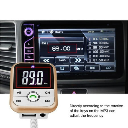 Radio Remote Control Transmitter - EinCar LCD Gold Car Bluetooth MP3 Player USB SD Remote Control FM Transmitter Modulator Phone Car Kit Radio Receiver Audio/Music Playback Car Charger for phones