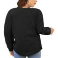 thumbnail image 2 of LANREMON Women Plus Size Sweatshirts Plain Long Sleeve Shirts Tops Casual Loose Pullover Black 18 Plus, 2 of 6