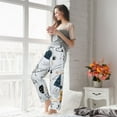 thumbnail image 4 of Uemuo Cartoon Planets Pattern Women's Wide Leg Palazzo Lounge Pants with Pockets Light Weight Loose Comfy Casual Pajama Pants-XX-Large, 4 of 9