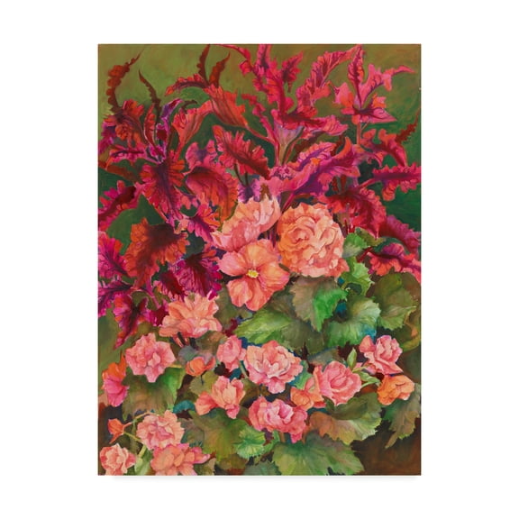 Trademark Fine Art 'Coleus And Begonias' Canvas Art by Joanne Porter