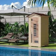 BNEHS Outdoor Sauna, 1 Person Far Infrared Sauna, 10 Minutes Warm up Home Sauna, 1820Watt