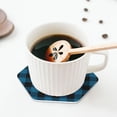 thumbnail image 6 of Kdxio Blue Black Plaid Funny Coasters,4 Pcs Leather Coasters,Housewarming Gifts,Protect Furniture from Water Marks Scratch and Damage, 6 of 8