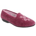 thumbnail image 2 of Zedzzz Womens Cathy Floral Embroidered Velour Slippers, 2 of 2