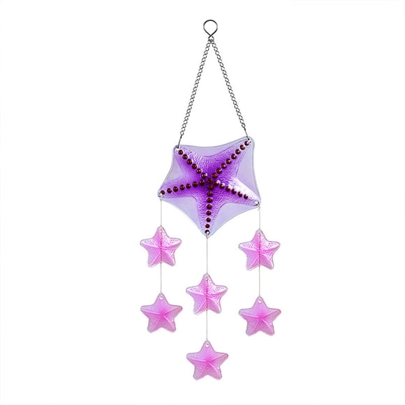 Bwiyojiz Home Decor Decoration Stained Glass Wind Chime Ornament Wrought Iron and Garden Hanging, Gifts for Sister