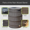 thumbnail image 4 of Good Ideas RW50 Rain Wizard 50gal Plastic Rain Barrel Water Collector, Oak, 4 of 5