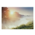 thumbnail image 1 of Nature Cutting Board, Beaming Sun Rays Through Foggy Mountainside with Grass Trees Sunshine Sunrise Leaves, Decorative Tempered Glass Cutting and Serving Board, Large Size, Multicolor, by Ambesonne, 1 of 1
