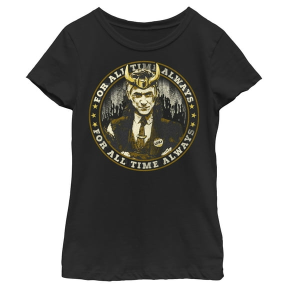 Girl's Marvel Loki Campaign Trail Graphic Tee Black Large