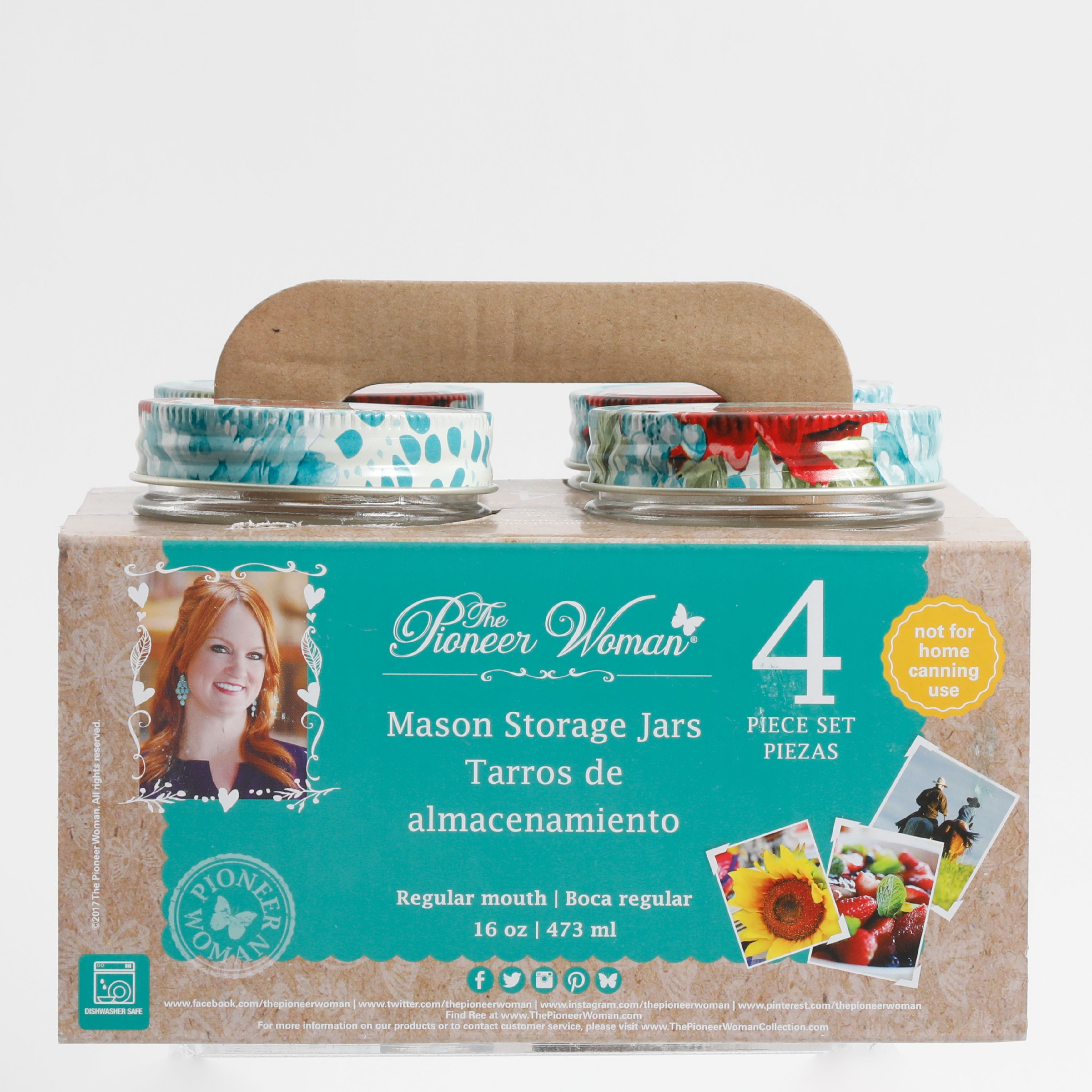 The Pioneer Woman Pint Storage Jar, 4 Count Walmart Inventory Checker