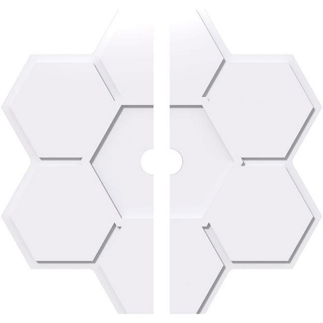 Ekena Millwork CMP40DY2-03000 40 in. OD x 3 in. ID Square Daisy Architectural Grade PVC Contemporary Ceiling Medallion - 2 Piece