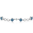 thumbnail image 3 of Gem Stone King 925 Sterling Silver Bracelet Persian Blue Moissanite Lab Grown Diamond (2.07 Cttw), 3 of 6