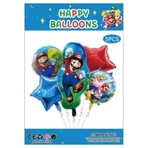 5PCS Mario And Louis Anime Balloon Set for Birthday Parties - Cartoon Foil Balloons Kit with String, Perfect for Kids Adults Decoration Theme Celebration