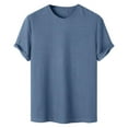 thumbnail image 2 of PNTUTB Men's Solid Color Waffle Weave Textured Breathable Casual Round Neck Short Sleeve T Shirts, 2 of 6