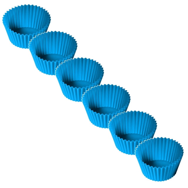 6Pcs Silicone Baking Cups 2.75 Inch Non-Stick Cupcake Liners 6 Rainbow Colors Heat Resistant Cups for Baking & Boiling Eggs Party Halloween(B*6)