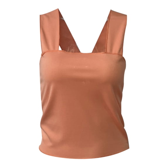 Binwwede Women’s Summer Casual Knitted Vest Fashion Solid Color Square Collar Exposed Navel Sleeveless Tops