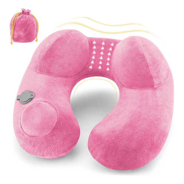 Almohada Para Viaje Tipo U Con Cojín De Cuello Xtellar Color rosa