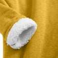 thumbnail image 3 of lcziwo Long Sleeve Tops for Women Warm Fleece Sherpa Lined Pullover Sweatshirt Solid Color Casual Button Collar Polos Shirts, Yellow, L, 3 of 6