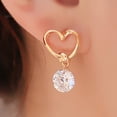 thumbnail image 1 of Pendientes para mujer, regalos para mujer, pendientes de moda con forma de corazón, pendientes de circonita con cristales, pendientes de circonita, 1 of 3
