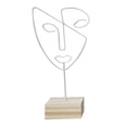 thumbnail image 1 of Exhibidor de joyería con silueta de rostro, escultura de rostro femenino, estatua de metal con sombrero abstracto Blanco, 1 of 9