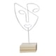 thumbnail image 1 of Expositor de joyas, escultura de contorno facial, estatua de rostro de mujer, sombrero abstracto de metal Blanco, 1 of 9