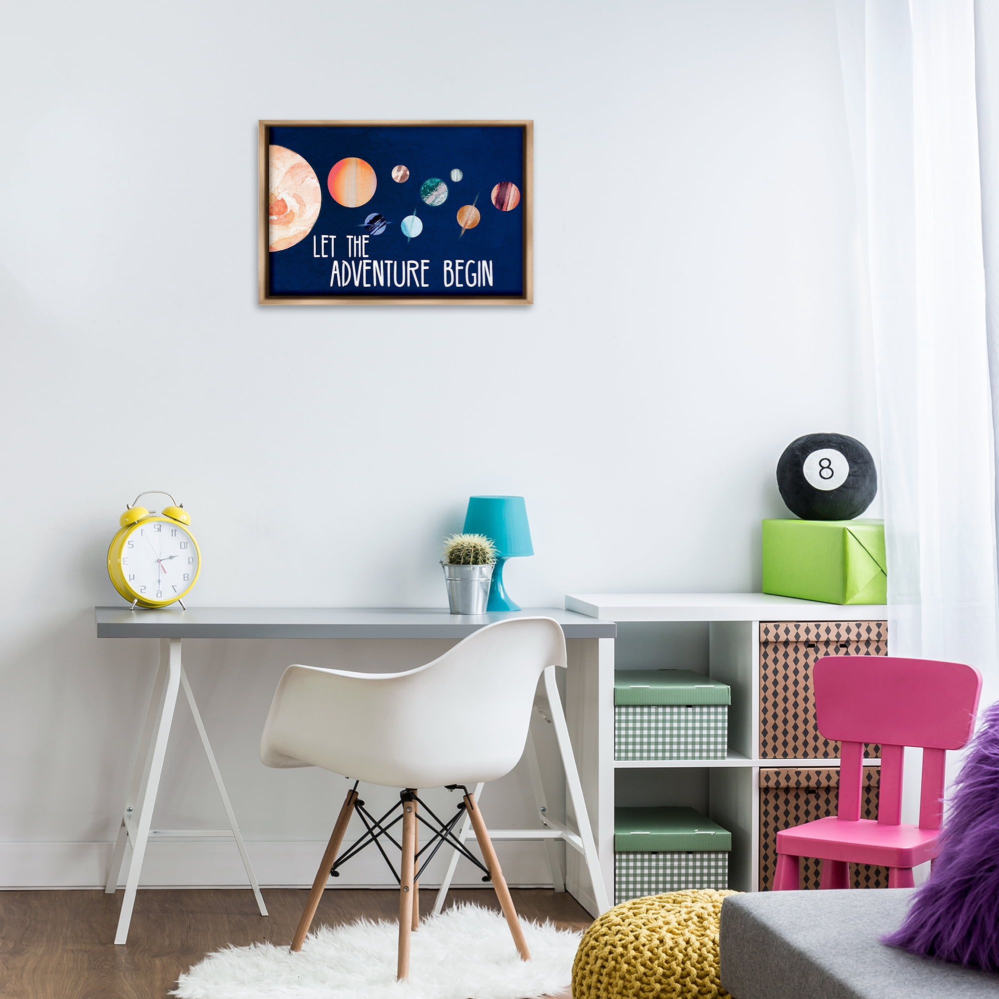 Stupell Industries Let Adventure Begin Astrology & Stars Painting Brown Floater Framed Canvas Art Print Wall Art, 25 x 17