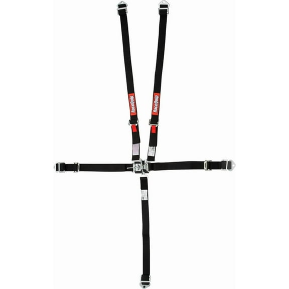 Racequip 709009RQP 5 Point Harness Latch and Link SFI 16.2 Pull Up Adjust Black