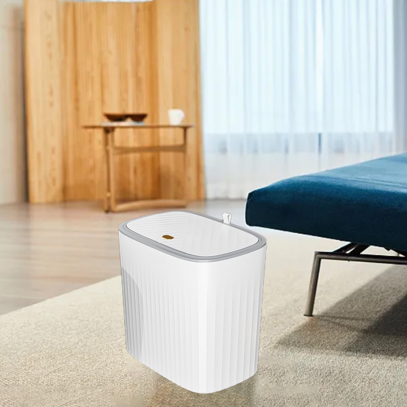 under $5 Fufafayo Bathroom Trash can with Automatic Touchless Lid, Motion Sensor Small Garbage Can, Slim Waterproof Smart Trash Bin for Bedroom, Office, Living Room