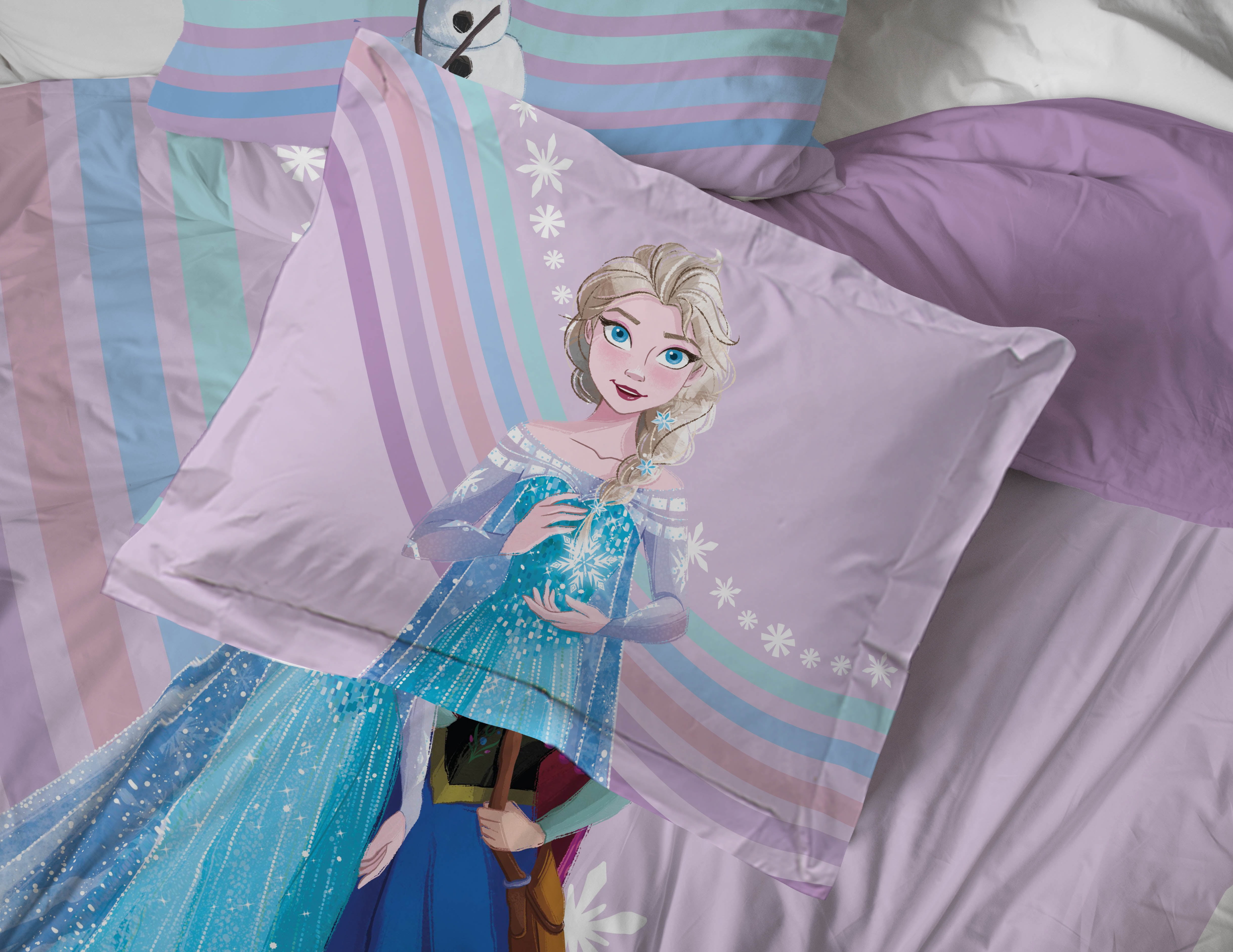 Frozen The Poet Inside 5 Piece Twin Size Kids Comforter Set wth Sham - Super Soft Disney Elsa Bed Set for Kids