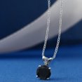 thumbnail image 2 of Gem Stone King 925 Sterling Silver Black Onyx Pendant Necklace for Women (0.80 Cttw, Gemstone December Birthstone, Round 6MM, With 18 inch Silver Chain), 2 of 5