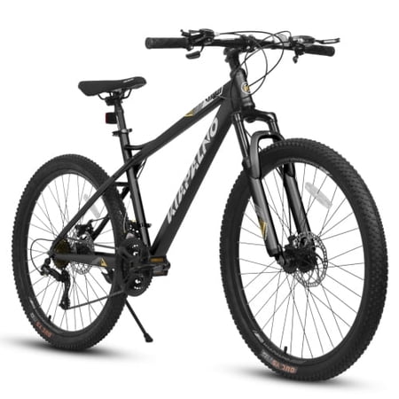 Arnahaishe Adults 26 Inch Mountain Bike, 21 Speed Mountain Bicycle with High-Carbon Steel Frame and Dual Disc Brake for Men Womens, Black