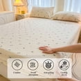 thumbnail image 5 of AuroraX Queen Fitted Sheets Sold Separately Deep Pocket , Beige Cooling Patterned Wrinkle Free Bow Double-layer Fitted Sheets Queen Size for Women, 5 of 6