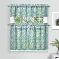 thumbnail image 2 of Boho Country Curtains 36 Inch - 3 Panel Rustic Farmhouse Set with Vintage Blooming Botanicals, Rod Pocket Drapes, 2 of 6