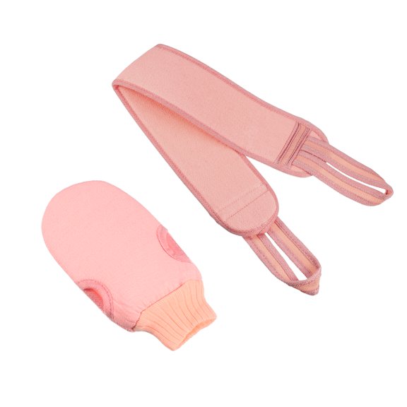 Unique Bargains 1 Set Bath Brush Set Body Scrubber Set for Bath for Shower 22.83"x3.54" Pink