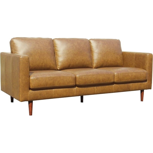 Brand Revolve Modern Leather Sofa Couch, 80 Leather Sleeper Sofa Settee