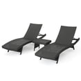 thumbnail image 1 of Noble House Ensemble de Chaises Longues Réglables en Osier Gris pour Extérieur, 1 of 13