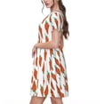 thumbnail image 2 of Vsdgher Carotte pour Femmes Été 2025 Robes Midi Décontractées Légères Manches Courtes Col Rond Robe de Plage, 2 of 6
