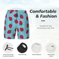 thumbnail image 4 of Kdxio Strawberries Print Men's Swim Trunks with Compression Liner 7 Inch Inseam Quick Dry Swim Shorts, 4 of 7
