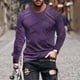 thumbnail image 1 of Blusas y camisas de manga larga con cuello redondo para hombre, blusa informal de manga larga con cuello redondo y estampado de rayas, blusa de poliéster para hombre, 1 of 5