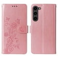thumbnail image 2 of For Samsung Galaxy S23+ 5G 6.6 Inch Embossed Butterfly Flowers With Card Slots And A Cash Compartment Shockproof Kickstand Flip Leather Phone Case For Women,Pink,For Galaxy S23+ 5G, 2 of 7