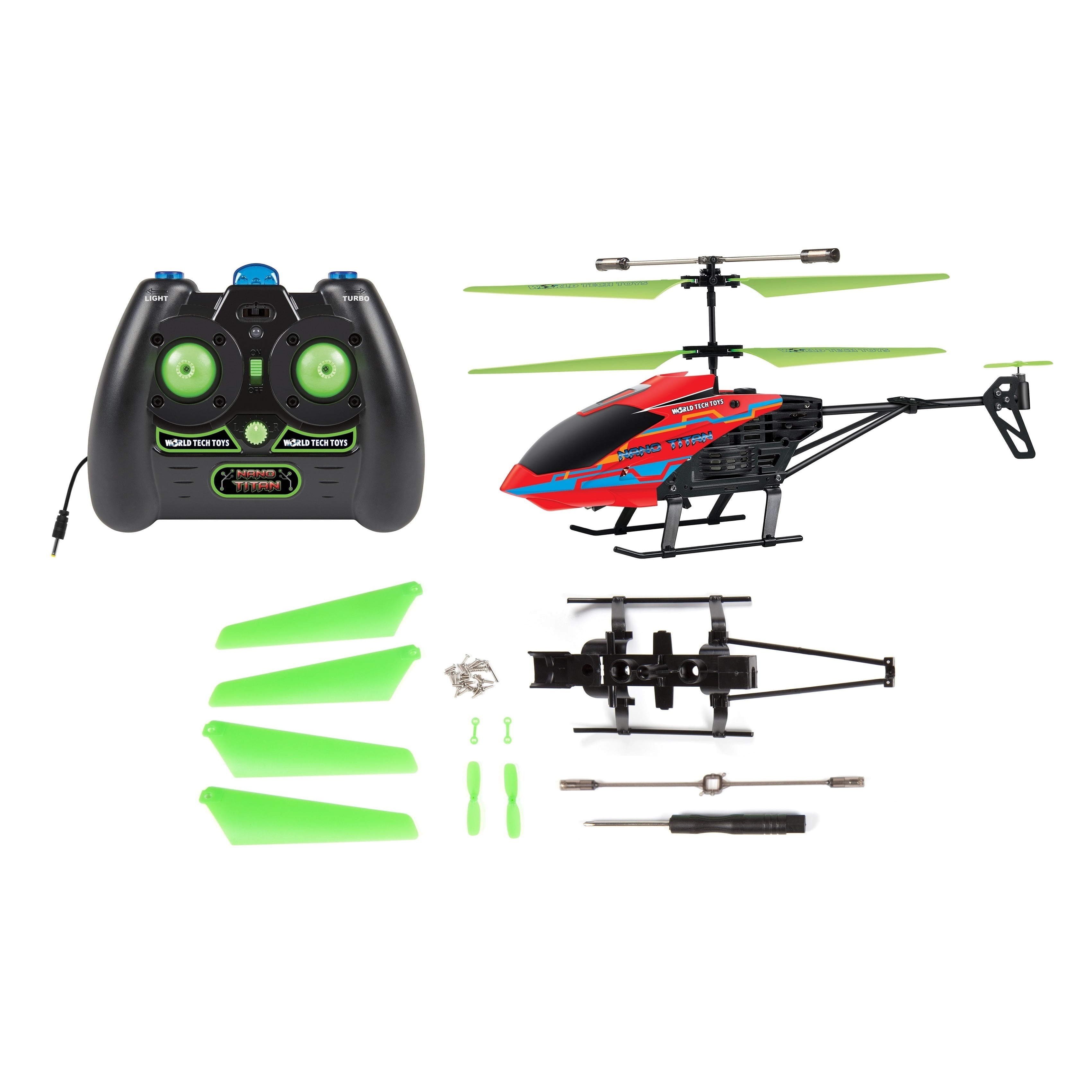 with replacement parts Details about   WORLD TECH TOYS NANO TITAN HELICOPTER remote control NIB 